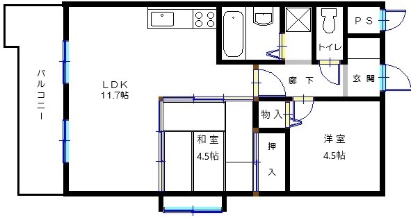 ダイアパレス大通の間取り