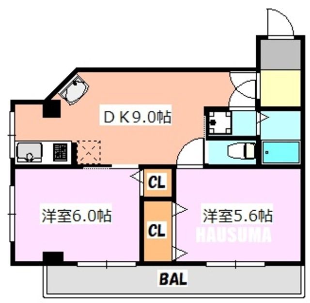 足立区宮城のマンションの間取り