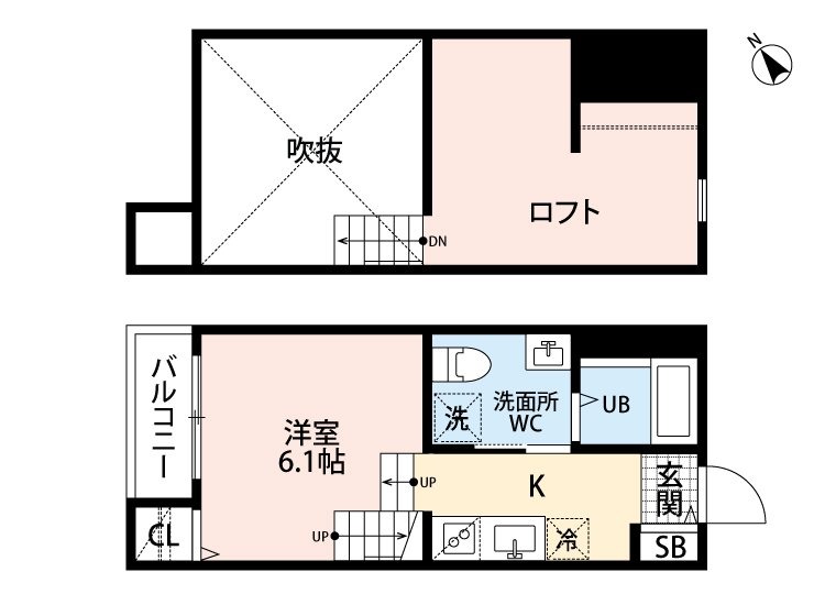 福岡市東区香椎駅東のアパートの間取り