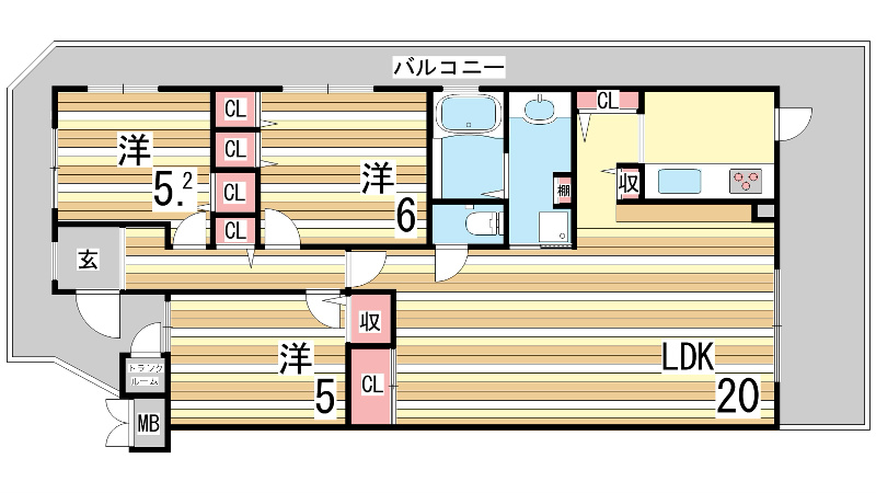 藤和ライブタウン西代山手の間取り