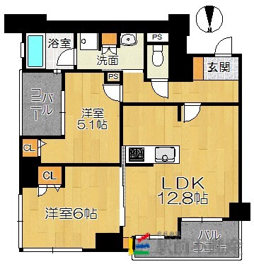 福岡市西区姪の浜のマンションの間取り