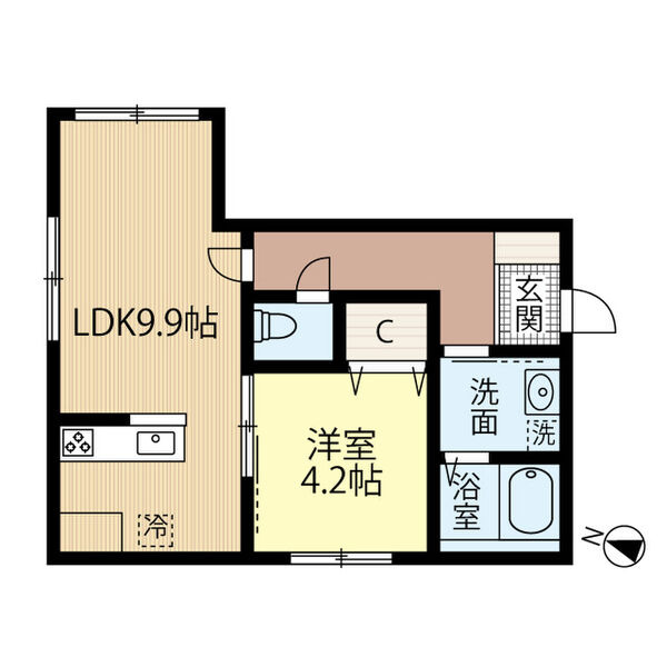 【札幌市豊平区平岸五条のマンションの間取り】