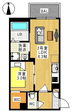 岡山市北区花尻ききょう町のアパートの間取り