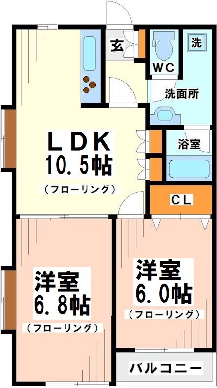 調布市仙川町のマンションの間取り