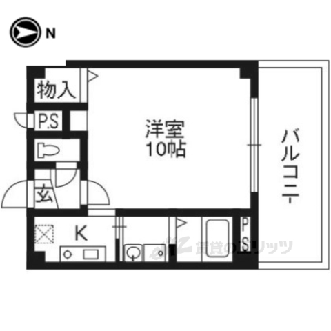 京都市山科区上野御所ノ内町のマンションの間取り