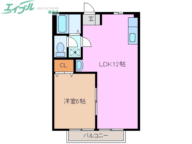 桑名市新西方のアパートの間取り