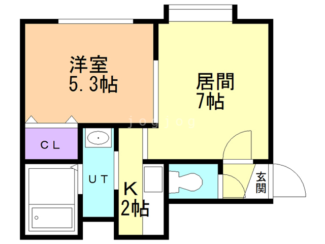 札幌市西区西町南のアパートの間取り