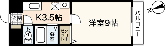 広島市西区横川町のマンションの間取り