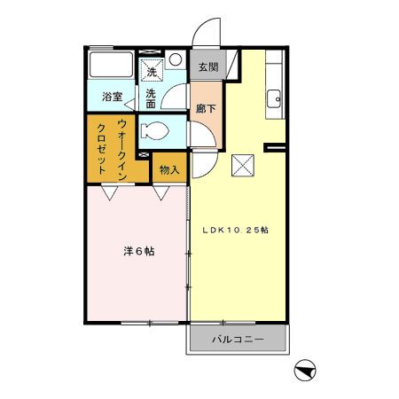 静岡市駿河区西島のアパートの間取り