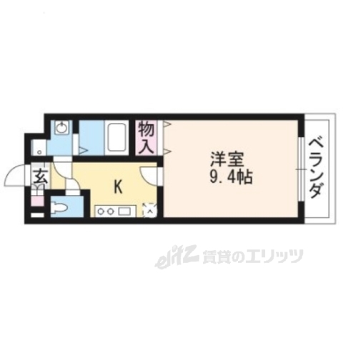 京都市北区衣笠荒見町のマンションの間取り