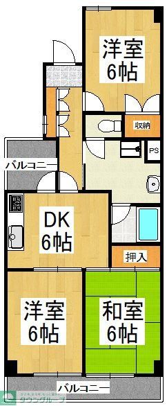 東村山市栄町のマンションの間取り