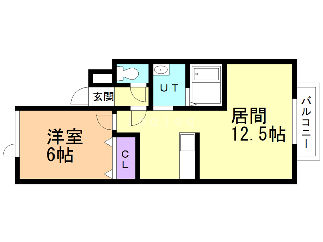 北斗市七重浜のアパートの間取り