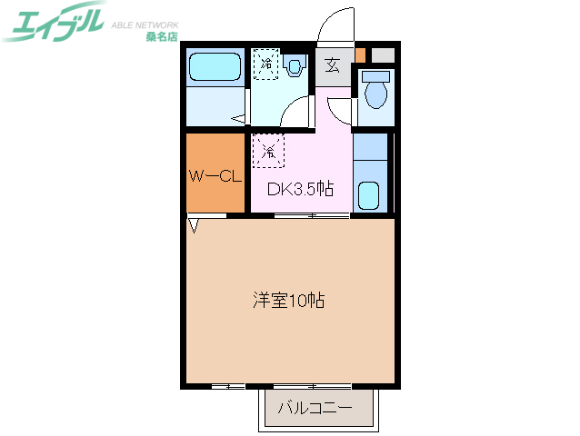 桑名市大字江場のアパートの間取り