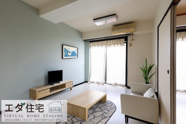 居室・リビング　洋室の家具配置イメージです※元画像は同間取りの701号室の写