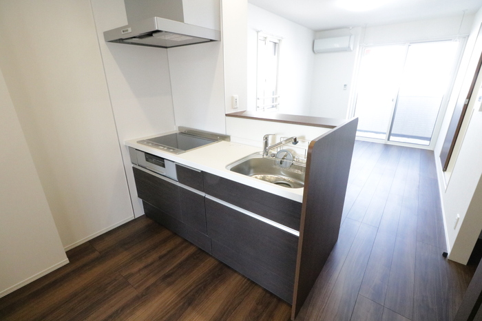 キッチン　対面システムキッチン（３口ビルトインIHヒーター）