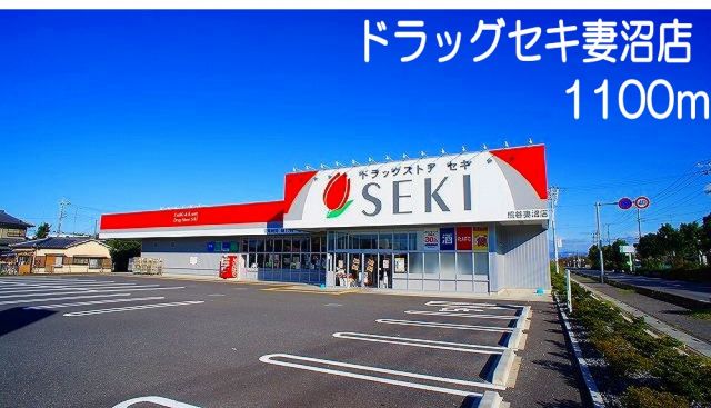 ドラックストア　ドラッグストアセキ 妻沼店（ドラッグストア）まで1100m