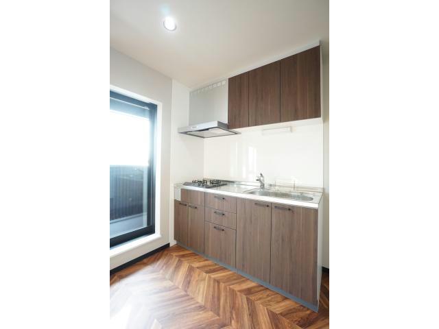 キッチン　２口ガスコンロ付き