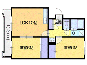 ＪＲ函館本線 厚別駅 徒歩4分 3階建 築43年の間取り写真