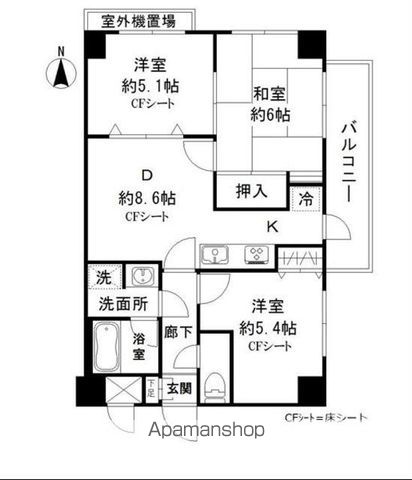 ルート南常盤台の間取り写真