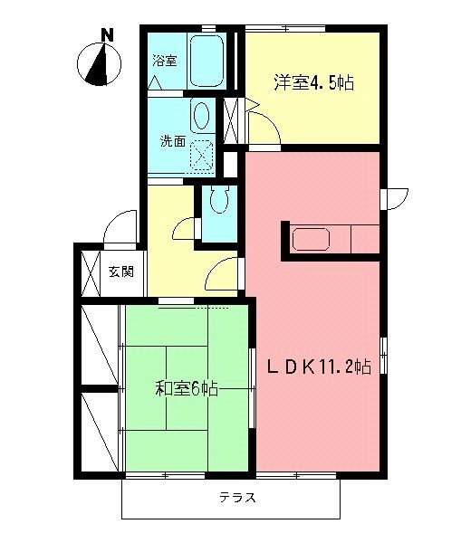 フレア桜ヶ丘Cの間取り写真