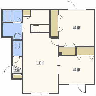 札幌市北区屯田一条のアパートの間取り