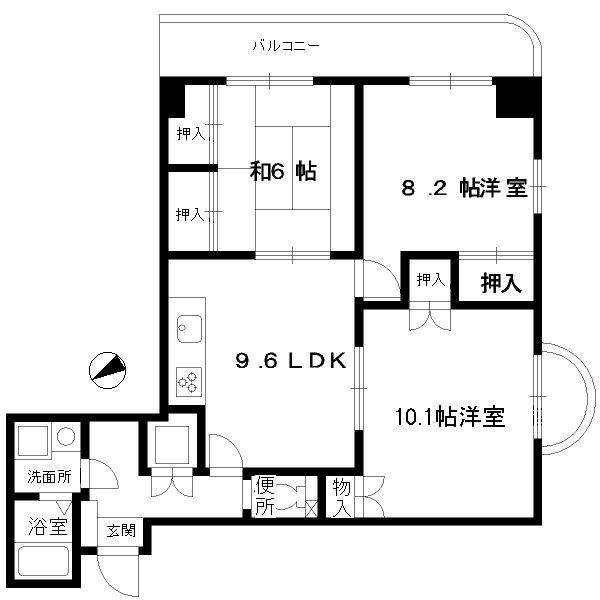 広島市西区己斐本町のマンションの間取り