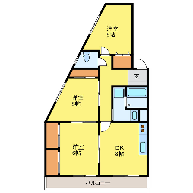 徳島市住吉のマンションの間取り