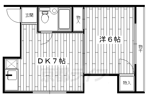 京都市左京区田中野神町のマンションの間取り