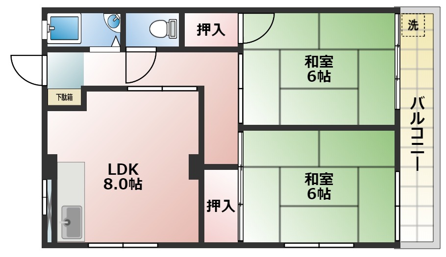 明神マンション1号の間取り