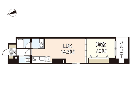 広島市中区三川町のマンションの間取り