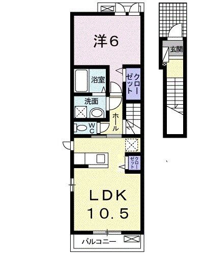 大川市大字津のアパートの間取り