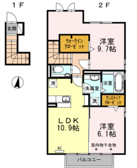 伊豆の国市原木のアパートの間取り