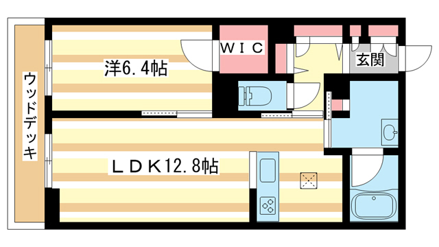 奈良市学園北のアパートの間取り