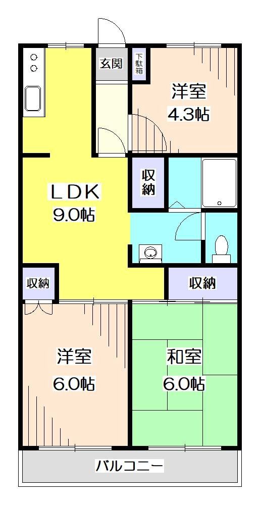 シャルマン所沢Ａの間取り