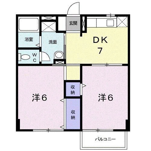 竹原市竹原町のアパートの間取り