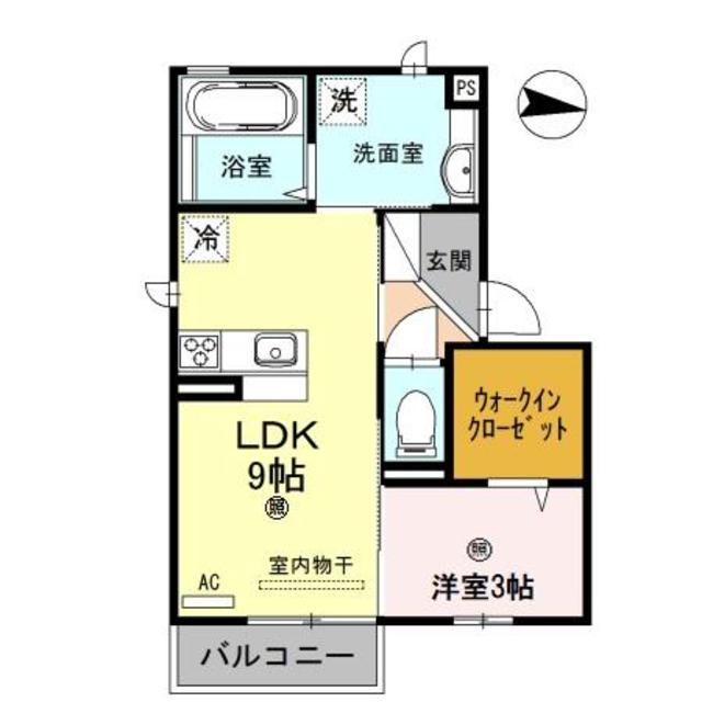 和歌山市新在家のアパートの間取り