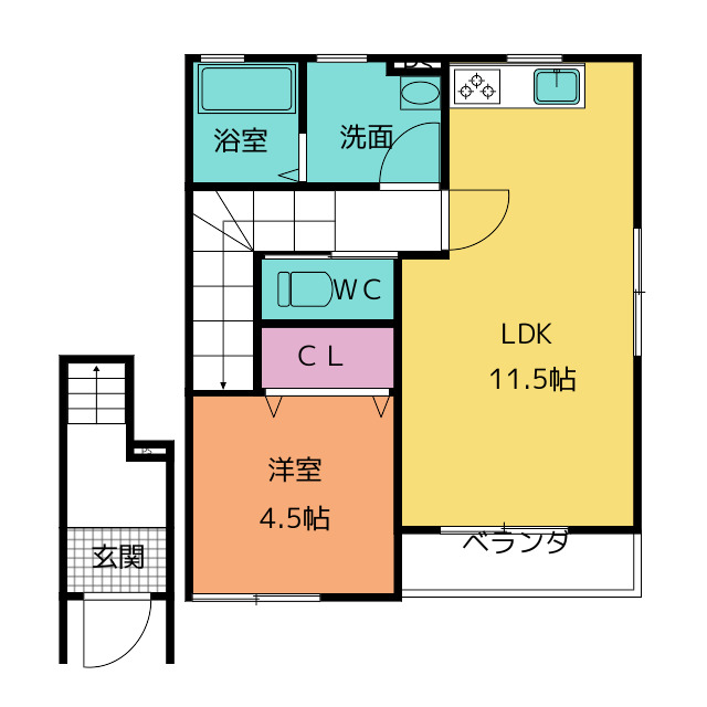 リーブルファイン新田町　２号棟の間取り