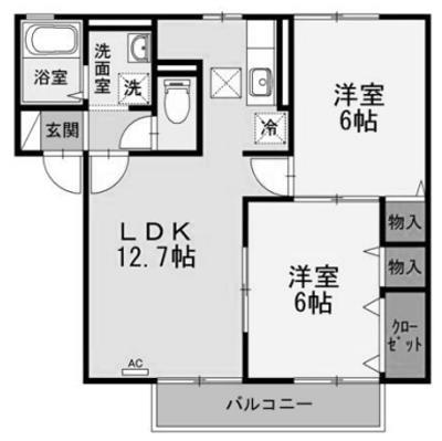 ルピナスコート　Ａ棟の間取り