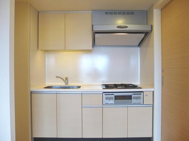 キッチン　広々シンクに豊富な収納棚です