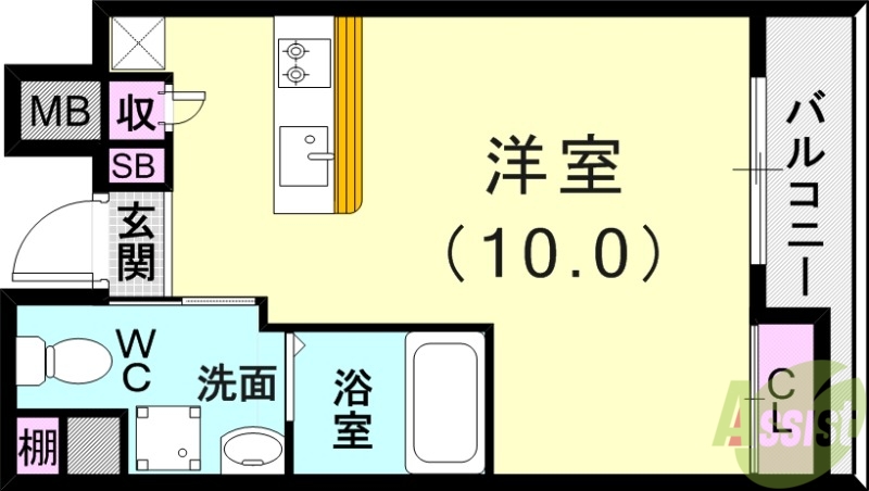 エス・キュート御影の間取り