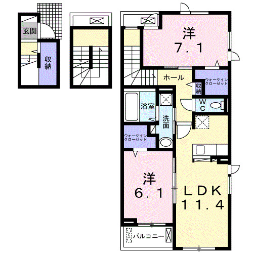 【千葉市緑区誉田町のアパートの間取り】