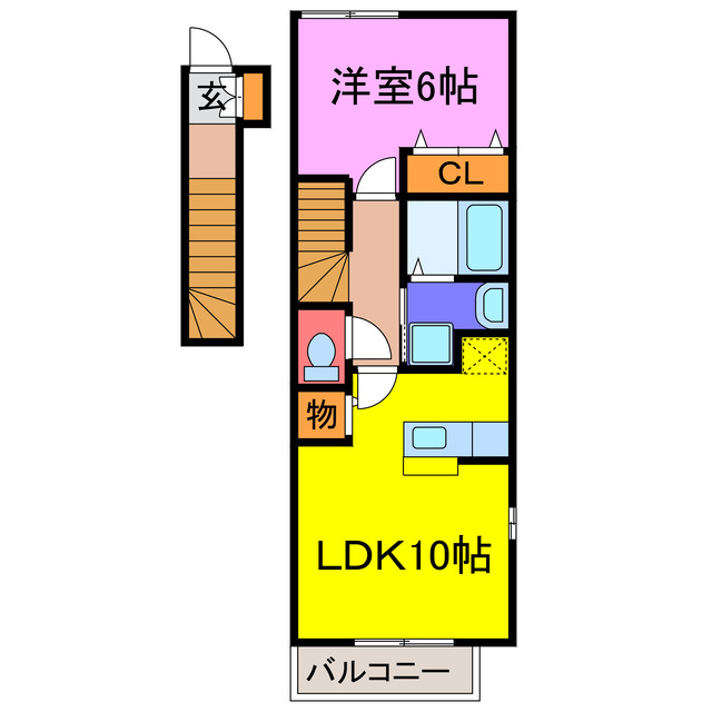 宍粟市山崎町門前のアパートの間取り