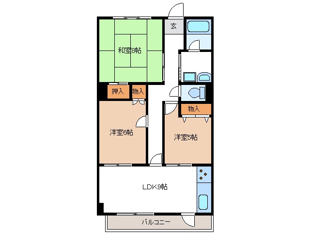 多治見市坂上町のマンションの間取り