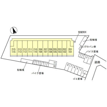 【川越市大字南大塚のアパートの駐車場】