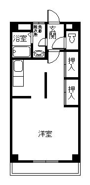 郡山市安積町長久保のマンションの間取り