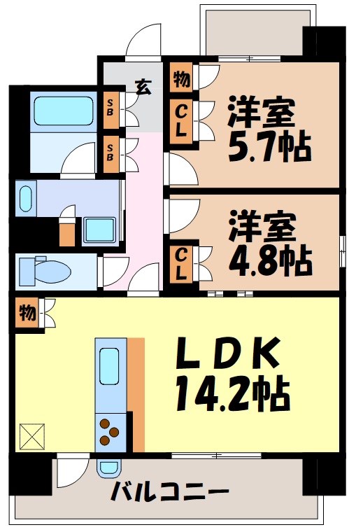 グランパセオ名駅那古野の間取り