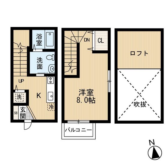 【福岡市東区和白のアパートの間取り】