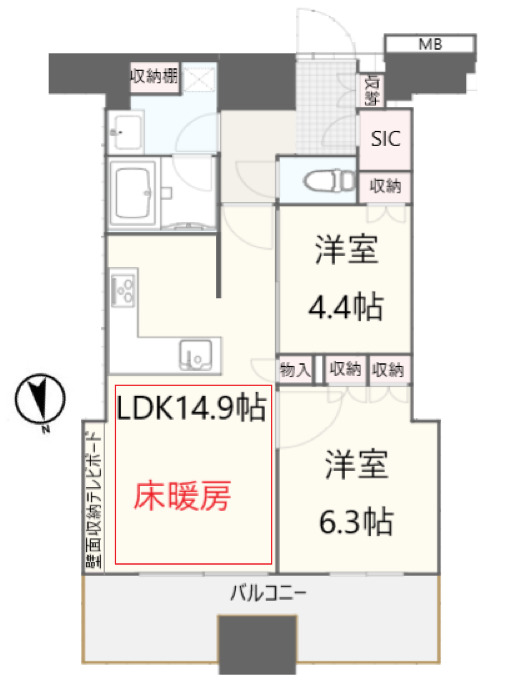 富久クロスコンフォートタワーの間取り