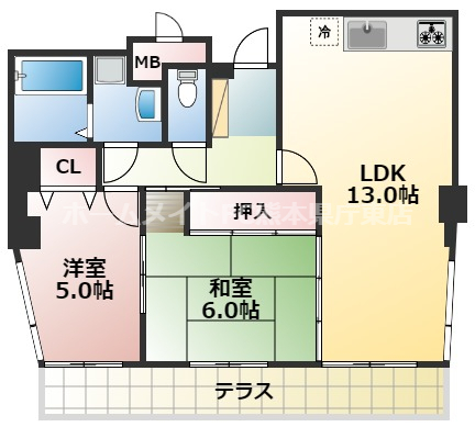 熊本市東区健軍のマンションの間取り