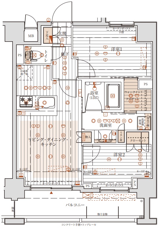 足立区西新井のマンションの間取り